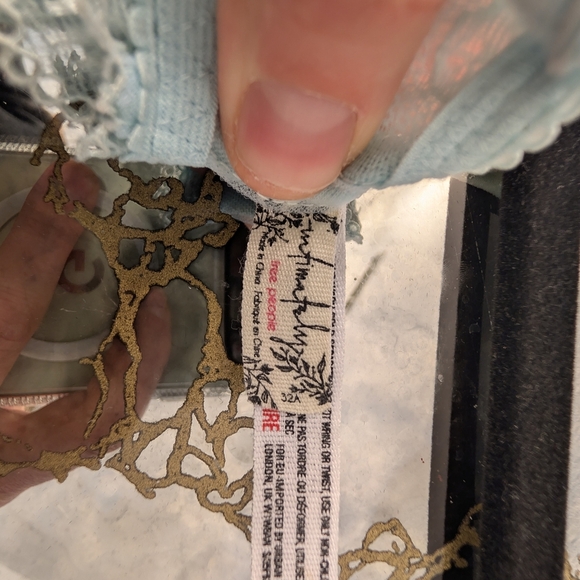 Free People Elegant Lace Trim Bralette in Light Blue Size Small - Picture 3 of 8